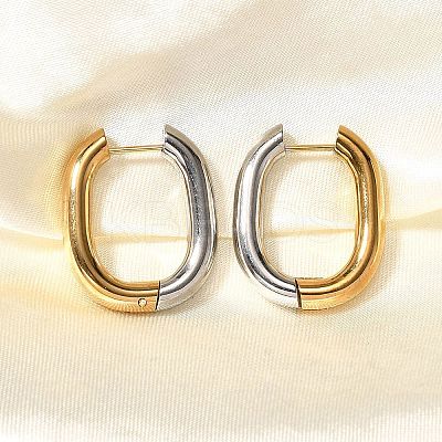 Rectangle Ion Plating(IP) 304 Stainless Steel Hoop Earrings for Women X-EJEW-L287-059GP-1