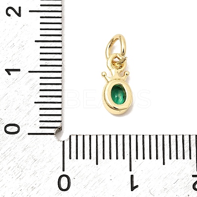 Brass Cubic Zirconia Charms KK-G554-01A-02-1