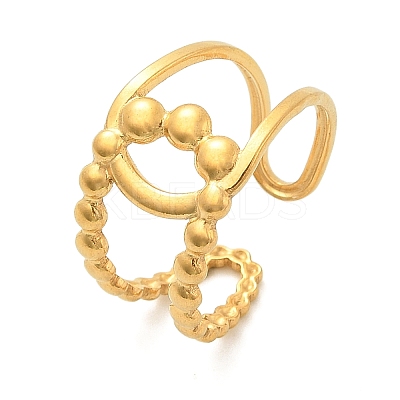 304 Stainless Stee Open Cuff Rings for Women RJEW-Q006-03G-G-1
