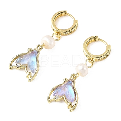 Alloy Glass Hoop Dangle Earrings EJEW-JE07300-1