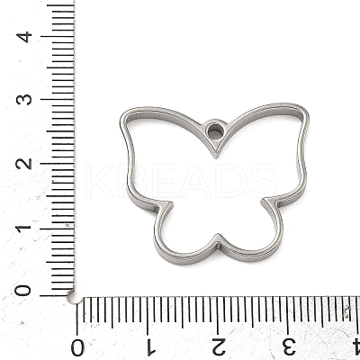 Butterfly 304 Stainless Steel Open Back Bezel Pendants STAS-K279-03B-P-1