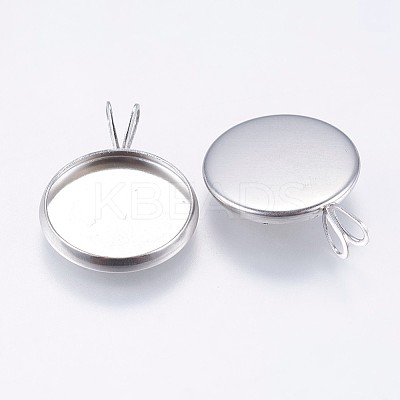 Tarnish Resistant 304 Stainless Steel Pendant Cabochon Settings STAS-I069-37-14MM-1