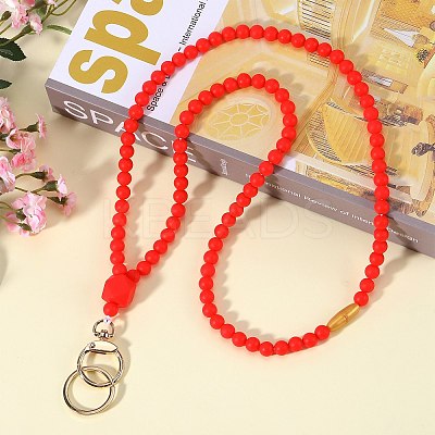 Silicone Beaded ID Card Neck Straps NJEW-SW00025-13-1