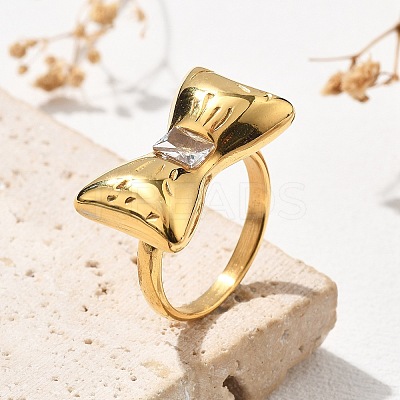 304 Stainless Steel Glass Finger Rings RJEW-Q012-22G-1