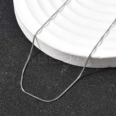 0.6MM Brass Box Chain Necklaces NJEW-G341-01P-1