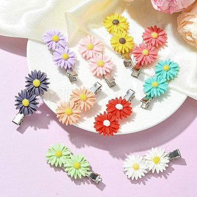 Cute Daisy Resin Alligator Hair Clips PHAR-JH00097-1