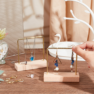 Wooden Hanging Necklace Display Stands LS-NDIS-WH0001-10G-1