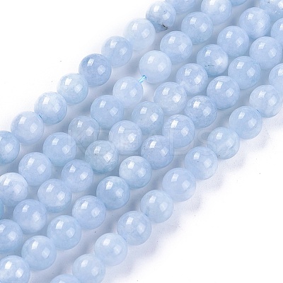 Natural White Jade Beads Strands X-G-L500-01-6mm-1