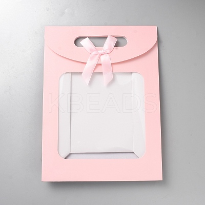 Rectangle Paper Gift Storage Bags with Hole Handles ABAG-WH0035-078-1