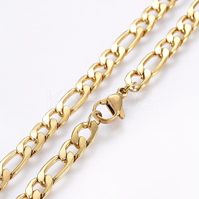 304 Stainless Steel Figaro Chain Necklaces NJEW-O102-16G-1