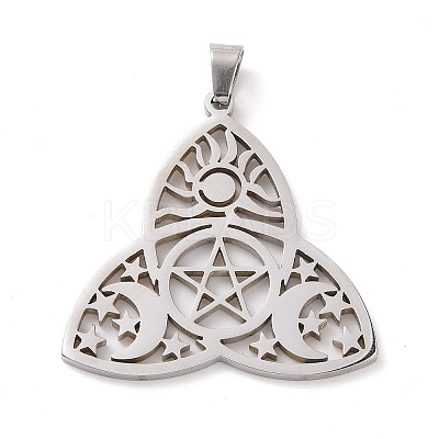 Non-Tarnish 304 Stainless Steel Hollow Pendants STAS-P313-04P-1