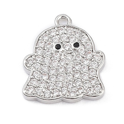 Rack Plating Brass Cubic Zirconia Pendants KK-D031-04P-02-1