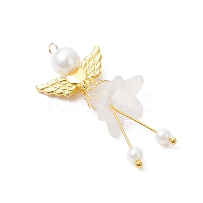 Glass Pearl & Acrylic Pendants PALLOY-JF04047-01-1