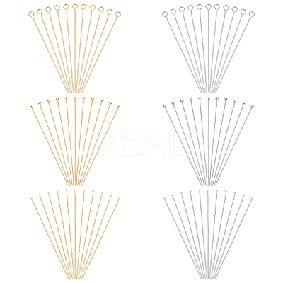 600Pcs 6 Styles 304 Stainless Steel Flat Head & Ball Head & Eye Pins STAS-ME0003-14-1