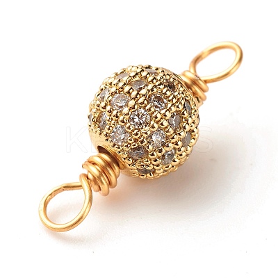 Brass Cubic Zirconia Links Connectors PALLOY-JF01172-1