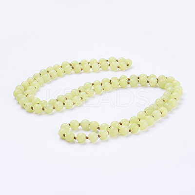 Natural Lemon Jade Beaded Necklaces NJEW-P202-36-B13-1