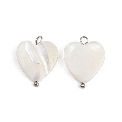 Natural Shell Heart Pendants X1-STAS-D378-34P-1