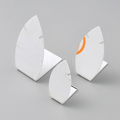 3Pcs 3 Sizes Leaf Shaped Acrylic Slant Back Jewelry Single Pendant Necklace Display Stands ODIS-WH20003-04-1