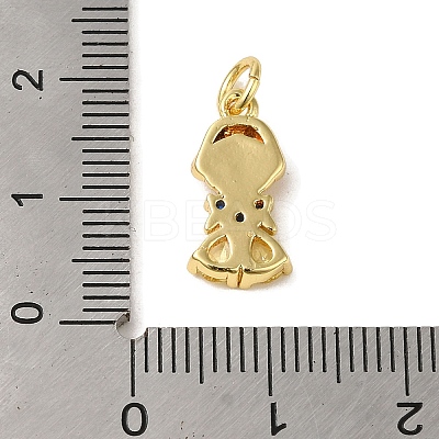 Brass Micro Pave Colorful Cubic Zirconia Glass Pendants KK-R162-026H-G-1