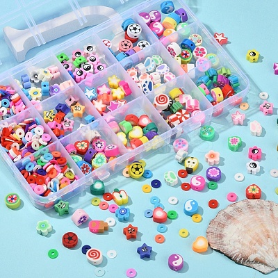 15 Style Handmade Polymer Clay Beads CLAY-YW0001-57-1