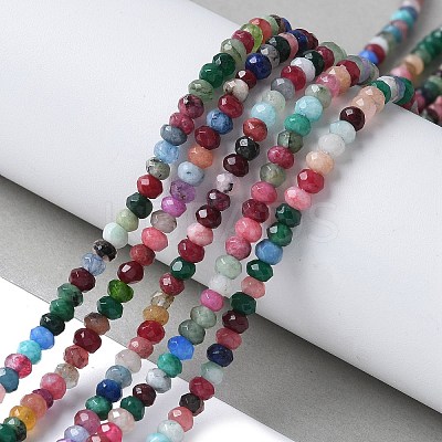 Dyed Natural Malaysia Jade Rondelle Beads Strands X-G-E316-2x4mm-55-1