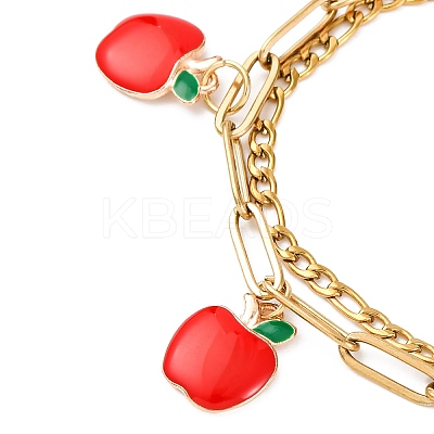 304 Stainless Figaro & Paperclip Chain Multi-strand Bracelets BJEW-JB12486-03-1