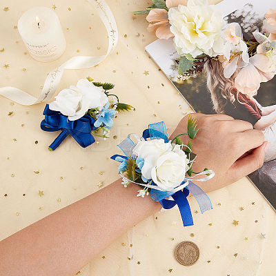 1Pc Silk Cloth Wrist Corsage AJEW-CP0001-73-1