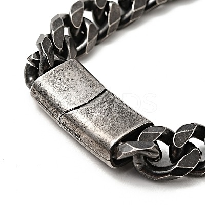 304 Stainless Steel Curb Chain Bracelet with Magnetic Clasp for Men Women BJEW-E009-13AS-1