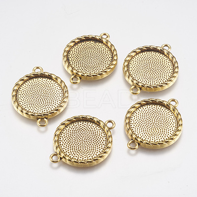 Zinc Alloy Cabochon Connector Settings X-PALLOY-A15774-AG-FF-1