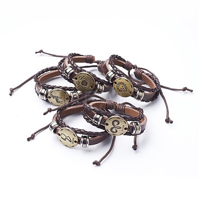 PU Leather Cord Multi-strand Bracelets BJEW-P137-B-AB-1