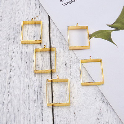 Alloy Open Back Bezel Big Pendants PALLOY-TA0021-02G-1