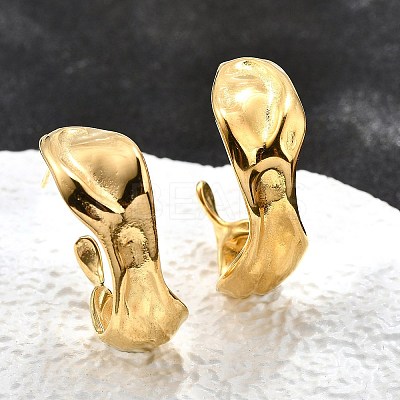 Ion Plating(IP) 304 Stainless Steel Round Stud Earrings EJEW-K244-44G-1