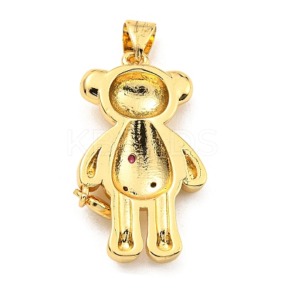 Rack Plating Brass Micro Pave Cubic Zirconia Pendants KK-C026-08G-1
