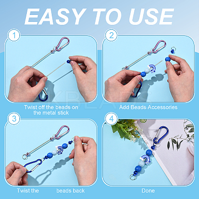 DIY Rainbow Round Wood & Aluminum Keychain Making Kits DIY-YW0012-31-1