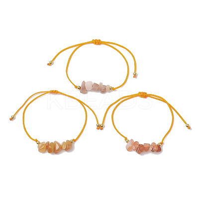 3Pcs 3 Styles Gemstone Braided Bead Bracelets BJEW-JB11146-09-1