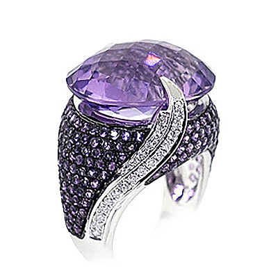 Oval Brass Micro Pave Cubic Zirconia Finger Rings for Women FS-WGFFB9D-01-1