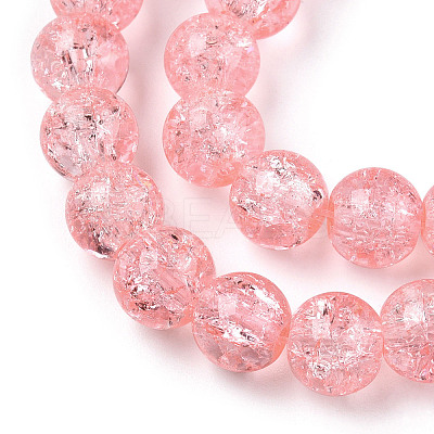 Spray Painted Crackle Glass Beads Strands CCG-Q001-8mm-03-1