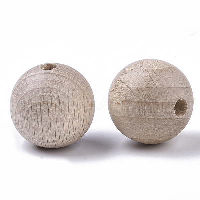 Natural Beech Wood Beads LS-WOOD-T020-01D-1