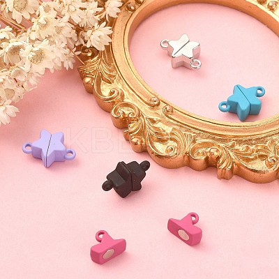 5 Sets 5 Colors Star Alloy Magnetic Clasps PALLOY-YW0001-29-1