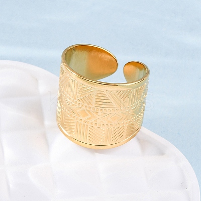 304 Stainless Steel Cuff Rings for Women RJEW-F175-02G-03-1