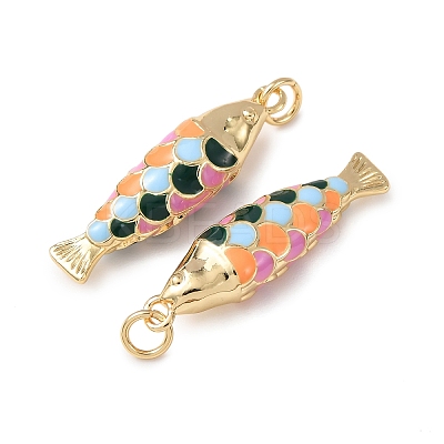 Brass Enamel Pendants KK-C143-44B-G03-1