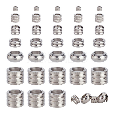 60Pcs 6 Style 304 Stainless Steel Beads STAS-AR0001-83-1