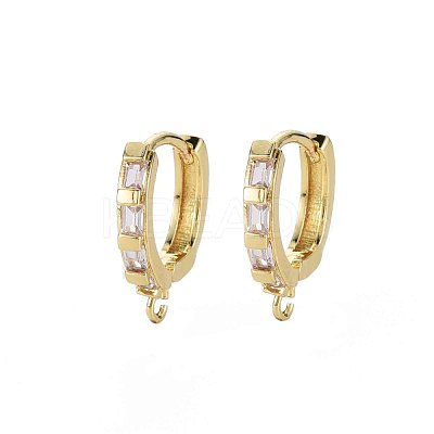 Brass Huggie Hoop Earring Findings ZIRC-Q022-033G-NF-1