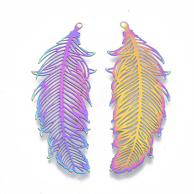 Ion Plating(IP) 201 Stainless Steel Filigree Pendants X-STAS-R102-27-1