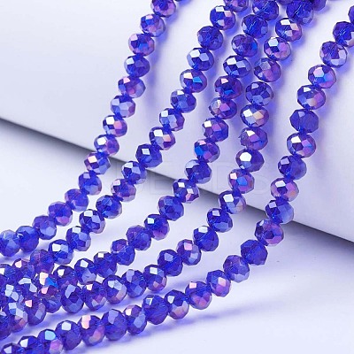 Electroplate Glass Beads Strands EGLA-A034-T6mm-B15-1
