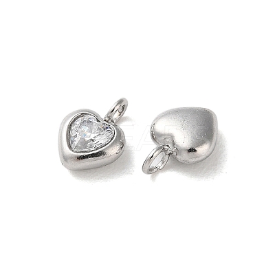 304 Stainless Steel Micro Pave Cubic Zirconia Pendants STAS-L022-396B-P-1