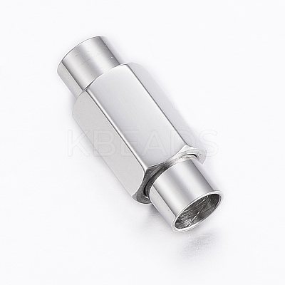Tarnish Resistant Smooth 304 Stainless Steel Magnetic Clasps with Glue-in Ends STAS-H402-63P-5mm-1