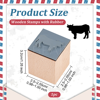 Wooden Stamps with Rubber DIY-WH0002-65B-1