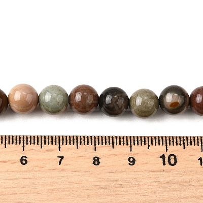 Natural Picture Jasper Beads Strands G-S390-07-8mm-1