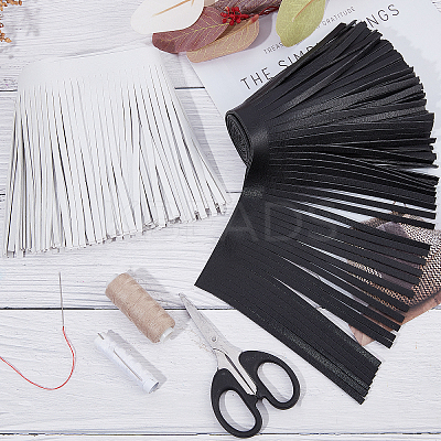 2M 2 Colors Faux Leather Fringe Trimmings DIY-GF0006-33-1